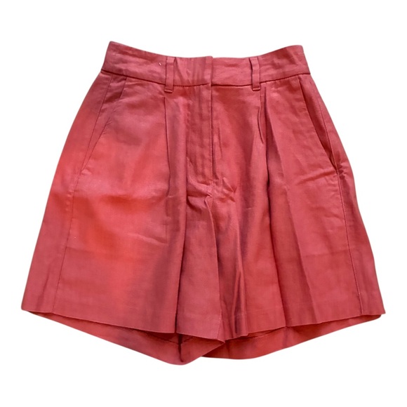 Old Navy High Waisted Linen Blend Trouser Shorts Mineral Rouge Rust XS NWOT - Picture 2 of 5